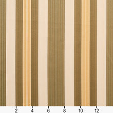 Load image into Gallery viewer, Essentials Upholstery Drapery Fabric Olive Cream Gold / Juniper Noble Stripe