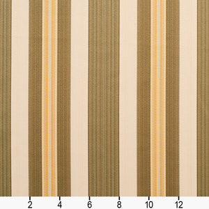 Essentials Upholstery Drapery Fabric Olive Cream Gold / Juniper Noble Stripe