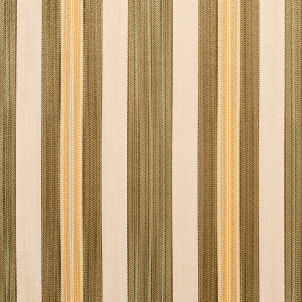 Essentials Upholstery Drapery Fabric Olive Cream Gold / Juniper Noble Stripe