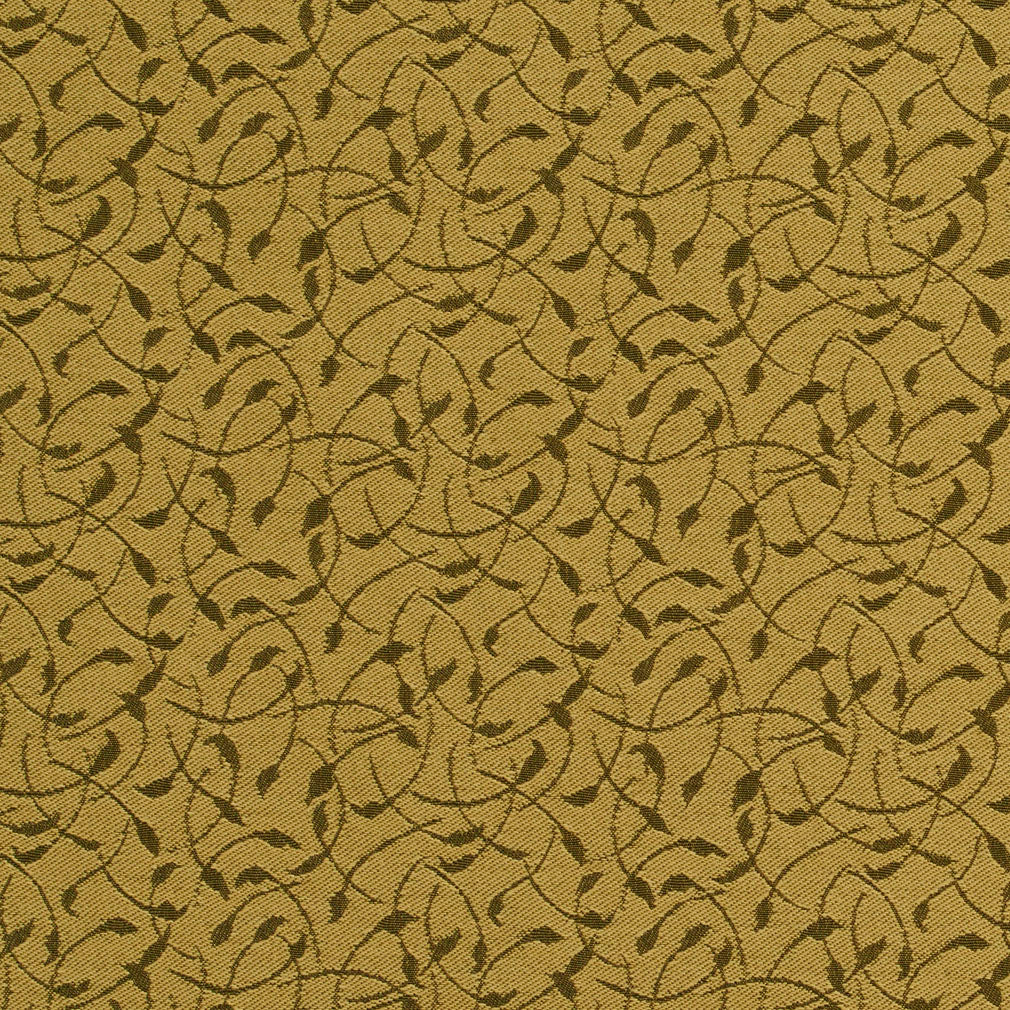 Essentials Heavy Duty Scotchgard Olive Green Leaf Branches Upholstery Fabric / Pesto
