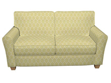 Load image into Gallery viewer, Essentials Linen Upholstery Drapery Fabric Olive Ivory Embroidered Trellis Geometric