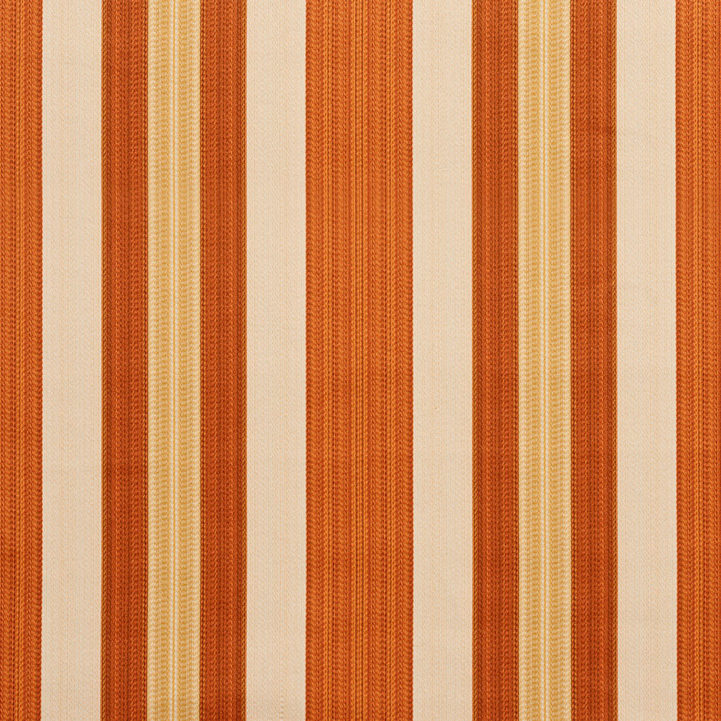 Essentials Upholstery Drapery Fabric Orange Cream Gold / Amber Noble Stripe