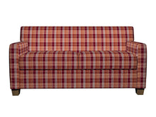 Load image into Gallery viewer, Essentials Orange Maroon White Checkered Upholstery Fabric / Spice Plaid