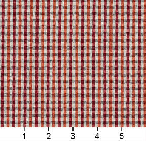 Essentials Orange Maroon White Plaid Upholstery Fabric / Spice Check