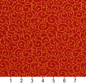 Essentials Heavy Duty Scotchgard Orange Scroll Upholstery Fabric / Persimmon