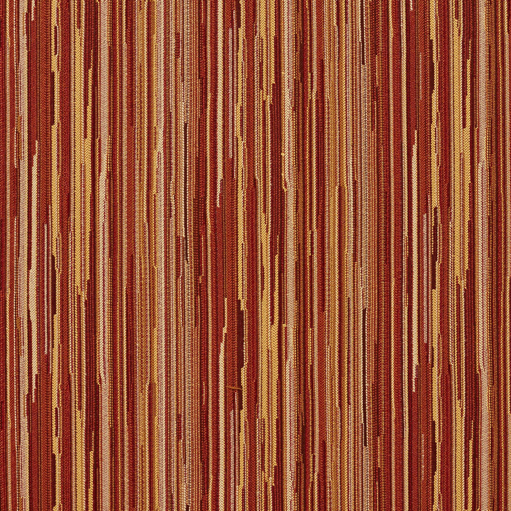 Essentials Orange Yellow Ivory Stripe Upholstery Fabric / Canyon