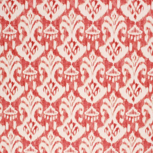 Cotton Ikat Ethnic Drapery Upholstery Fabric Rusty Orange Red Cream / Paprika