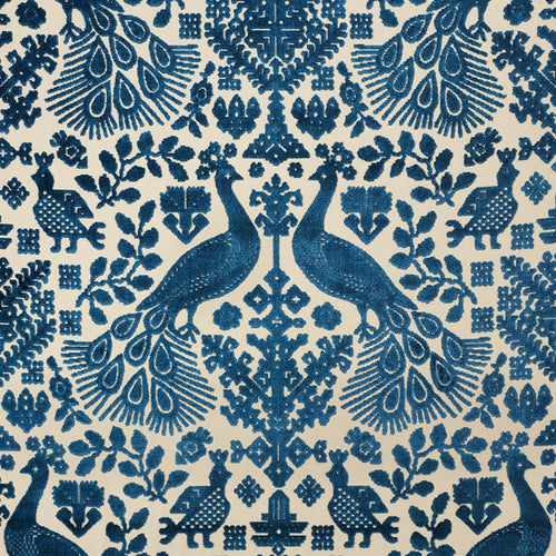SCHUMACHER PAVONE VELVET FABRIC / PEACOCK