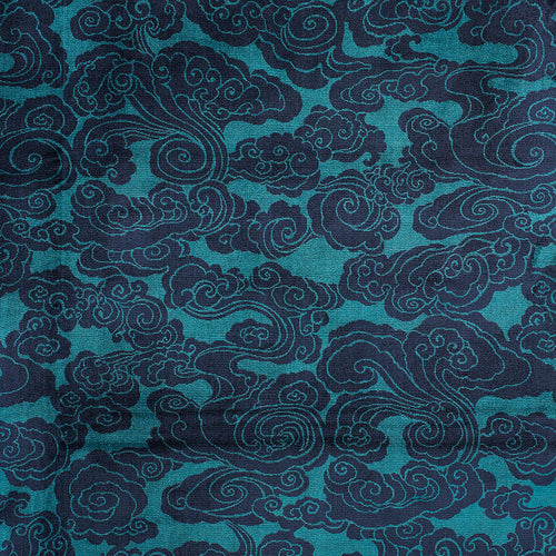 SCHUMACHER SOZAN VELVET FABRIC / PEACOCK