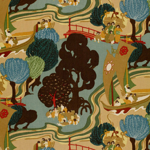 SCHUMACHER PEARL RIVER FABRIC 173061 / JADE