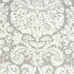 SCHUMACHER BARRESA DAMASK FABRIC 174133 / PEARL