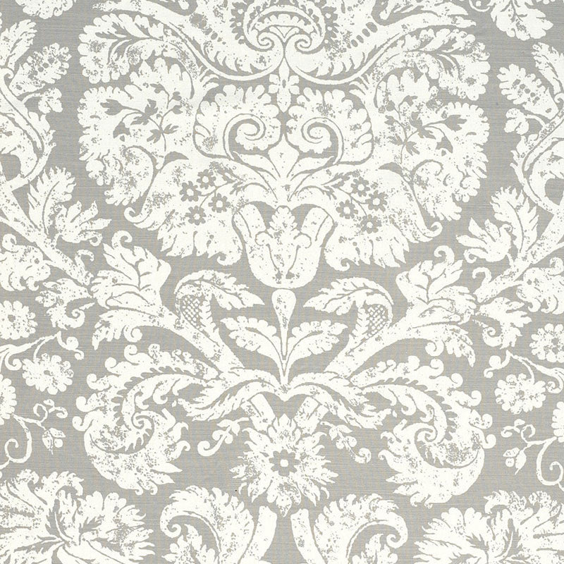 SCHUMACHER BARRESA DAMASK FABRIC 174133 / PEARL