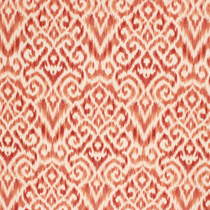 Cotton Linen Ikat Drapery Upholstery Fabric Red Orange / Persimmon RMIL1