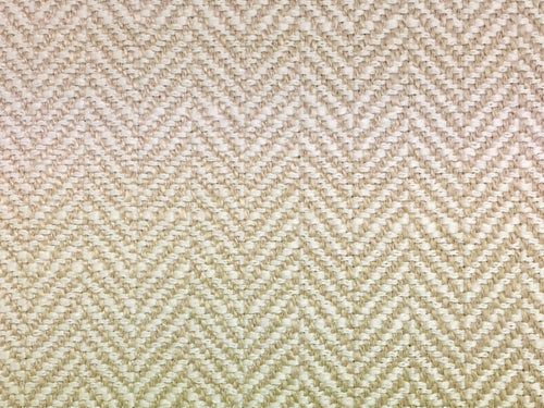 Tan Taupe Ivory Herringbone Chevron Water & Stain Resistant Upholstery Fabric