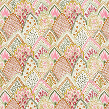 Load image into Gallery viewer, SCHUMACHER ALBIZIA EMBROIDERY FABRIC / PINK &amp; LEAF