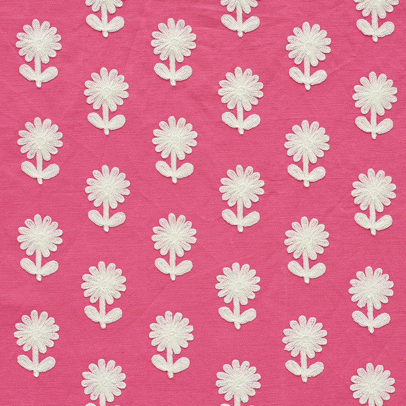 SCHUMACHER PALEY EMBROIDERY FABRIC / PINK