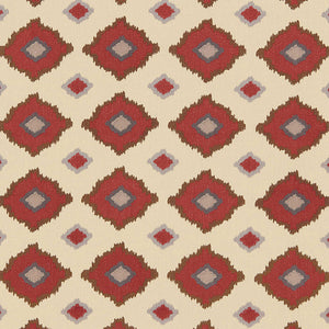 SCHUMACHER SIKAR EMBROIDERY FABRIC / POMEGRANATE