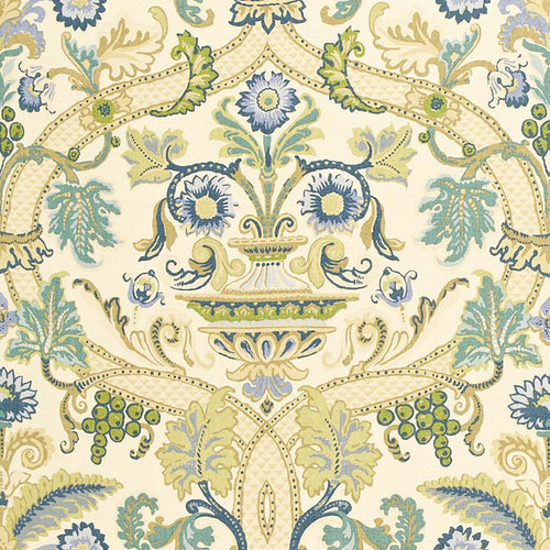SCHUMACHER FONTENAY VASE FABRIC / PORCELAIN BLUE