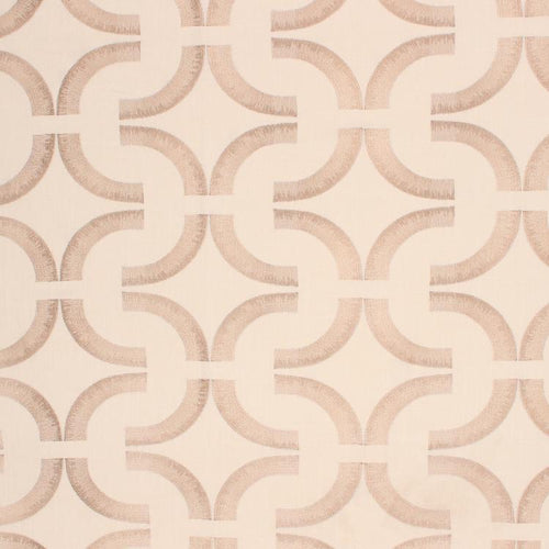 Introspective Geometric Embroidered Cotton Linen Drapery Fabric / Linen