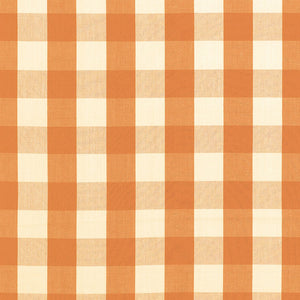 SCHUMACHER CAMDEN COTTON CHECK FABRIC 63033 / PUMPKIN