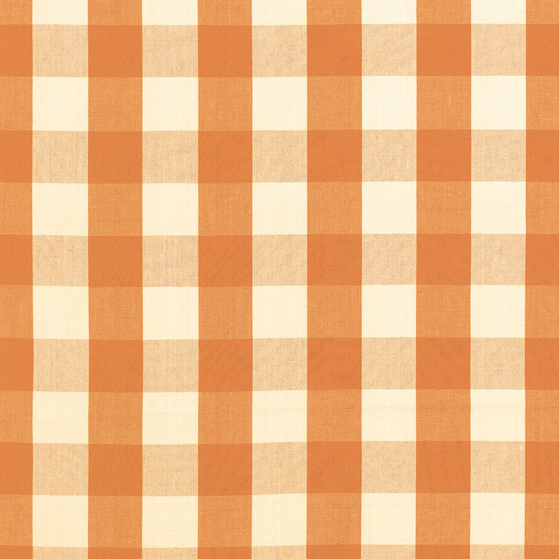 SCHUMACHER CAMDEN COTTON CHECK FABRIC 63033 / PUMPKIN
