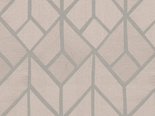 Steel Blue Grey Taupe Geometric Abstract Art Deco Drapery Fabric