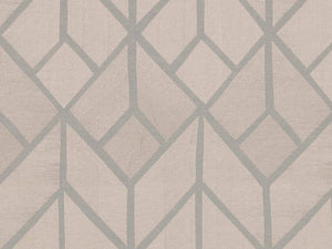 Steel Blue Grey Taupe Geometric Abstract Art Deco Drapery Fabric