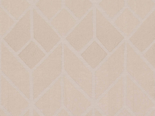 Beige Neutral Geometric Abstract Art Deco Drapery Fabric