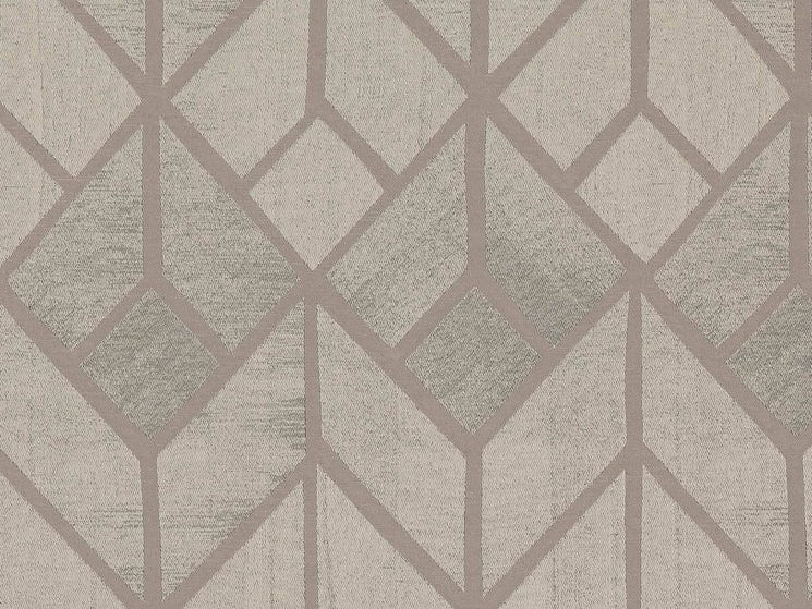Beige Grey Taupe Geometric Abstract Art Deco Drapery Fabric