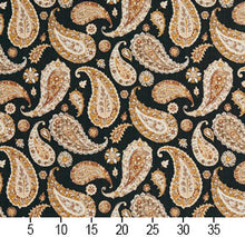 Load image into Gallery viewer, Essentials Drapery Upholstery Paisley Fabric / Black Yellow Beige