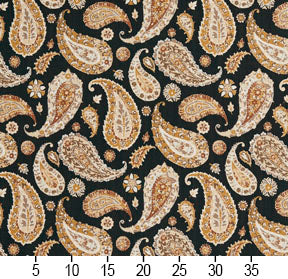 Essentials Drapery Upholstery Paisley Fabric / Black Yellow Beige