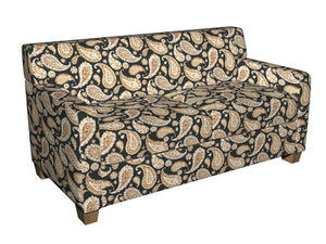 Essentials Drapery Upholstery Paisley Fabric / Black Yellow Beige