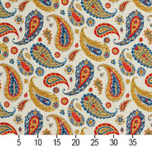 Load image into Gallery viewer, Essentials Drapery Upholstery Paisley Fabric / Blue Yellow White