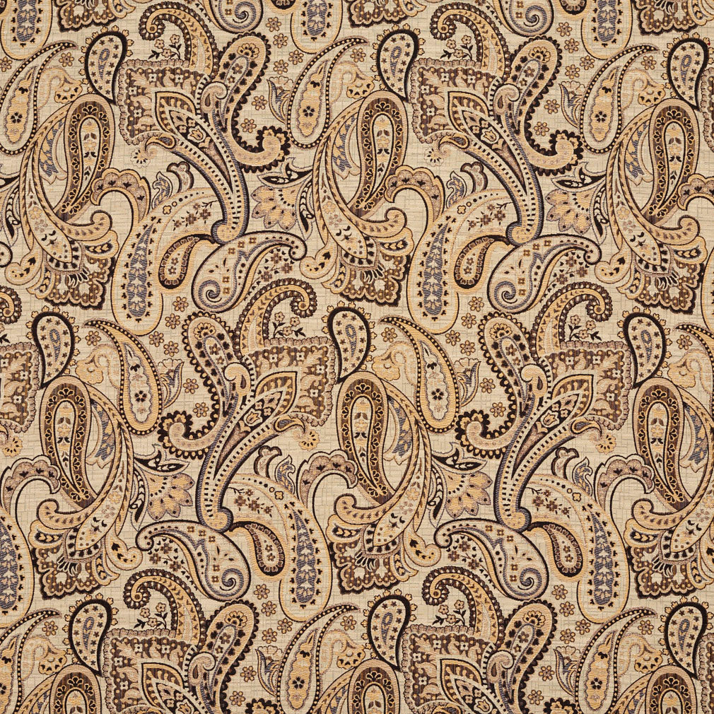 Essentials Paisley Upholstery Fabric Brown Beige Cream / Chateau Phoenix