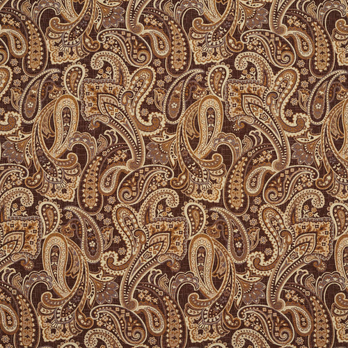 Essentials Paisley Upholstery Fabric Brown Gray Gold Beige / Canyon Phoenix