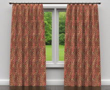 Load image into Gallery viewer, Essentials Upholstery Drapery Paisley Fabric / Red Green