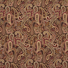 Load image into Gallery viewer, Essentials Heavy Duty Paisley Upholstery Fabric / Sage Burgundy Beige
