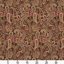 Load image into Gallery viewer, Essentials Heavy Duty Paisley Upholstery Fabric / Sage Burgundy Beige