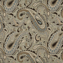 Load image into Gallery viewer, Essentials Outdoor Upholstery Drapery Paisley Fabric / Tan Gray Black