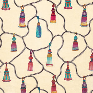 Passementerie Embroidered Silk Blend Tassels Fabric