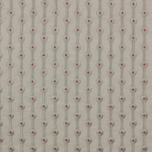 Peretti Embroidered Geometric Graphic Linen Cotton Blend Drapery Fabric / Rose