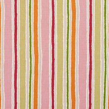 Load image into Gallery viewer, Essentials Pink Fuchsia Orange Lime Tan Ivory White Stripe Upholstery Drapery Fabric