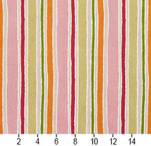 Load image into Gallery viewer, Essentials Pink Fuchsia Orange Lime Tan Ivory White Stripe Upholstery Drapery Fabric