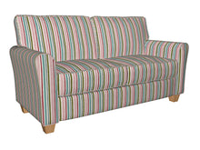 Load image into Gallery viewer, Essentials Pink Fuchsia Turquoise Lime Teal Ivory White Stripe Upholstery Drapery Fabric