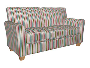 Essentials Pink Fuchsia Turquoise Lime Teal Ivory White Stripe Upholstery Drapery Fabric