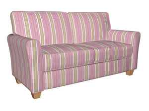 Essentials Pink Hot Pink Mustard White Stripe Upholstery Drapery Fabric