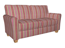 Load image into Gallery viewer, Essentials Pink Tan Crimson Brown White Stripe Upholstery Drapery Fabric
