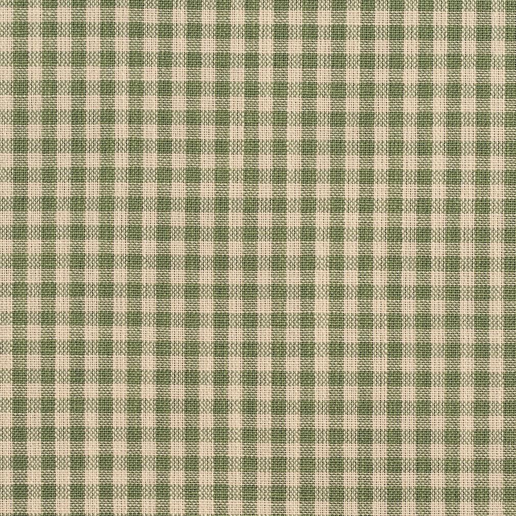 Essentials Heavy Duty Mini Check Upholstery Drapery Fabric / Green Beige