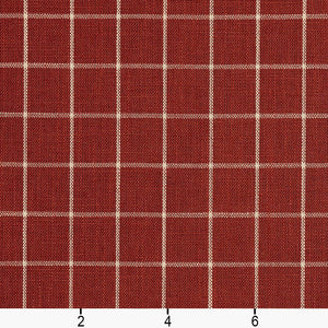 Essentials Heavy Duty Plaid Upholstery Drapery Fabric / Red White