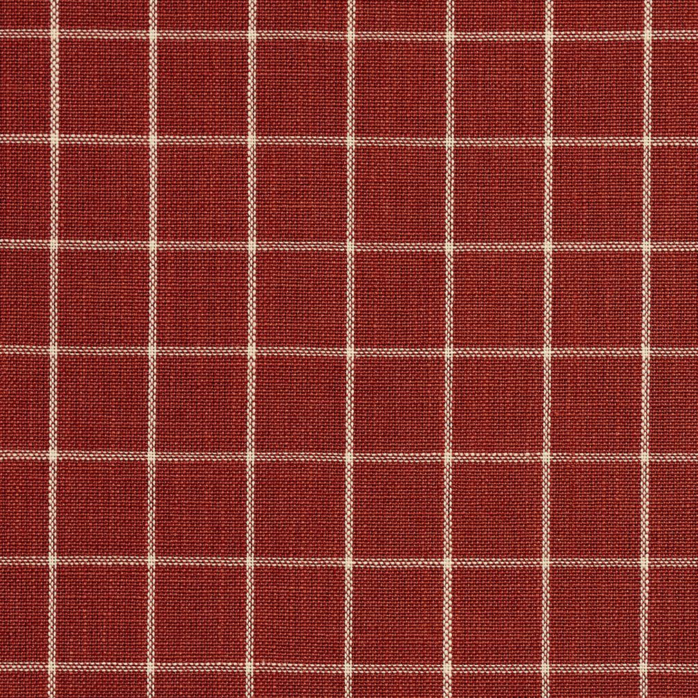 Essentials Heavy Duty Plaid Upholstery Drapery Fabric / Red White